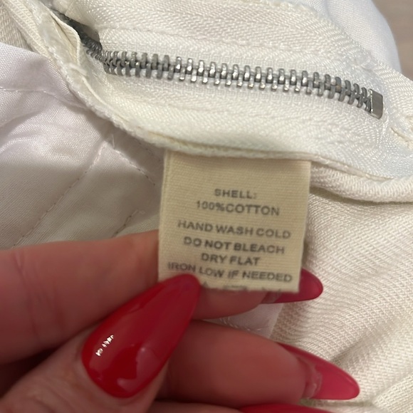 NWT Altar’D State Ivory white Denim Romper sweetheart neckline bustier pleated - Picture 9 of 14